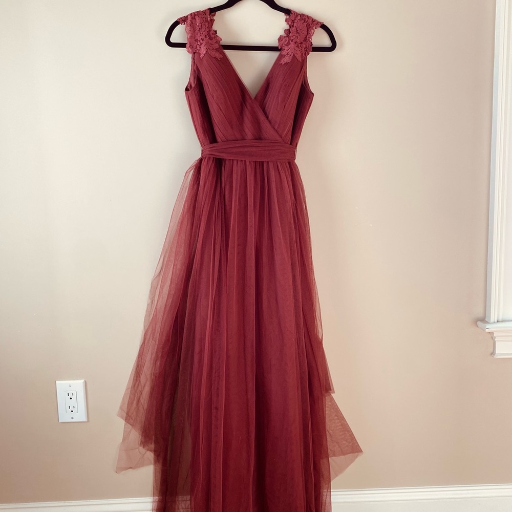 Anthropologie BHLDN BHLDN Rusty Rose Pippa Dress Gown By Walters (size 4)